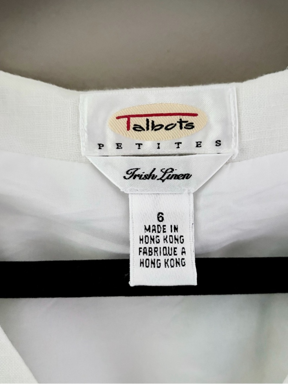 VTG Talbots 100% Irish Linen Nautical Fish Embroidery Tank Top White Petite 6 - Picture 4 of 6